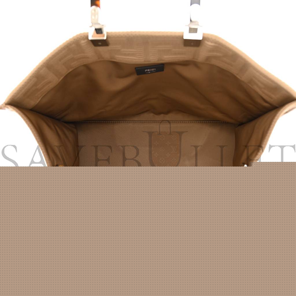 F**di technical fabric plexiglass ff medium F**di sunshine shopper tote sand (41*34*19cm)