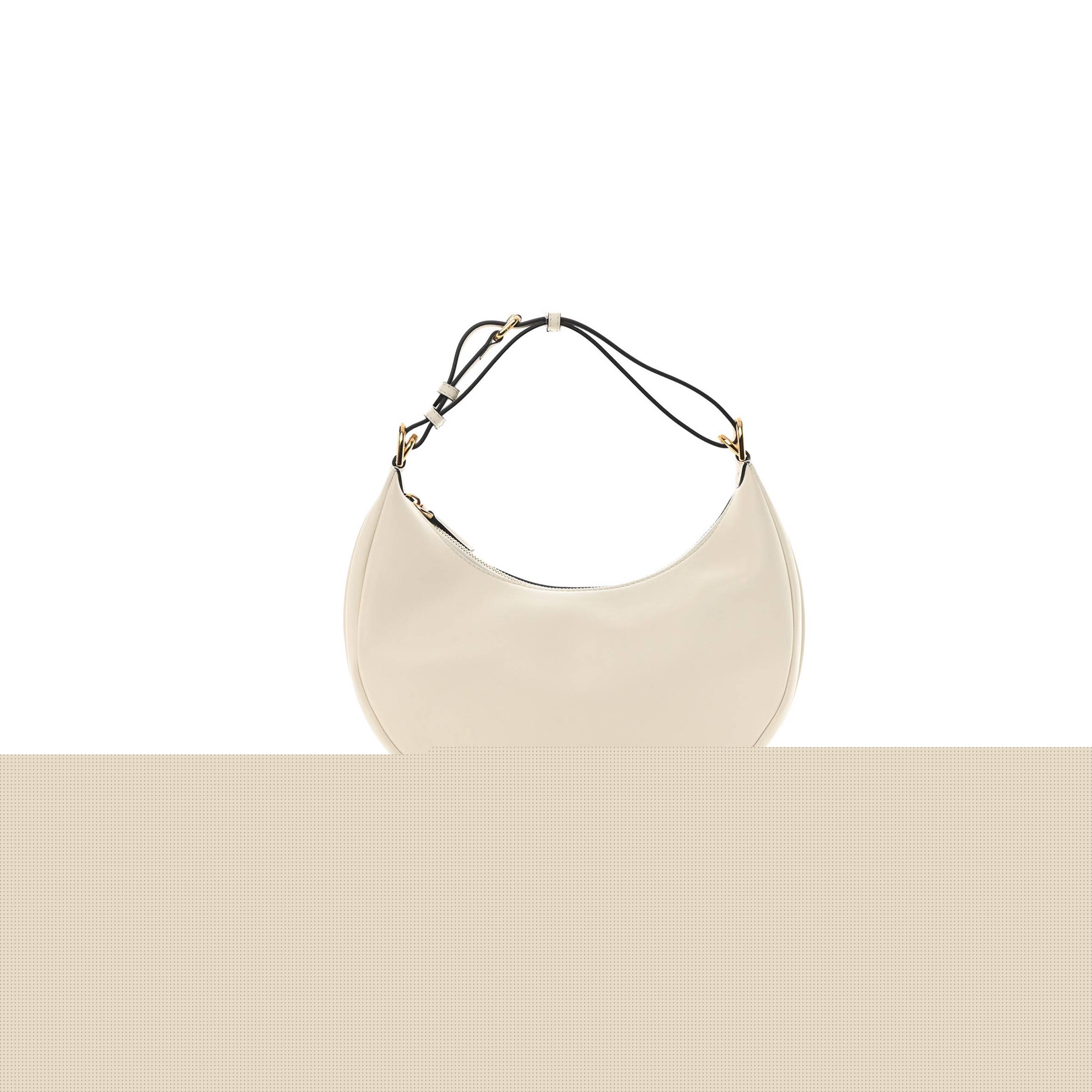 F**di vitello grace matte small F**digraphy hobo bag white ice (28*21*8cm)