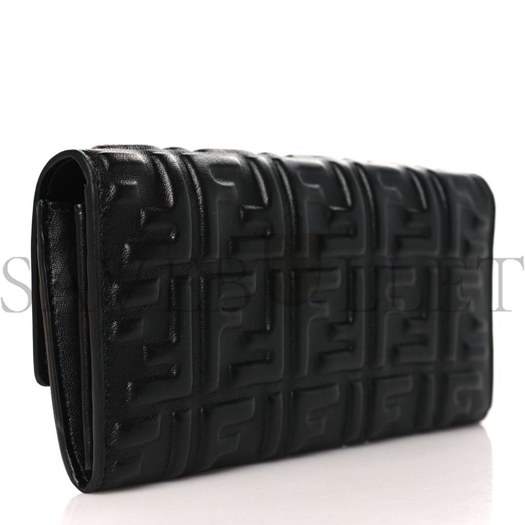 F**di nappa ff embossed continental wallet black (19*10*3cm)